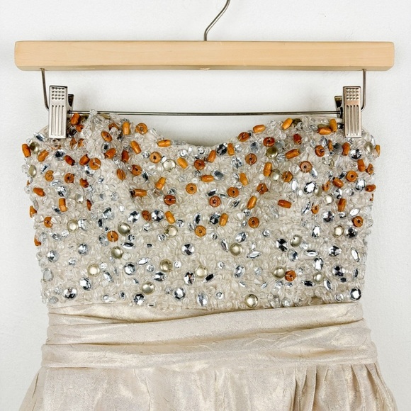 Mark + James by Badgley Mischka Beaded Bubble Hem Cocktail Dress Sz 4 - Picture 3 of 12